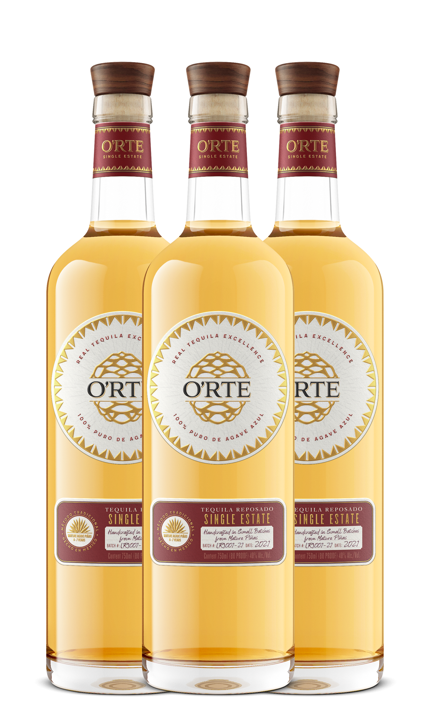 O'RTE Tequila Reposado 3 Bottles